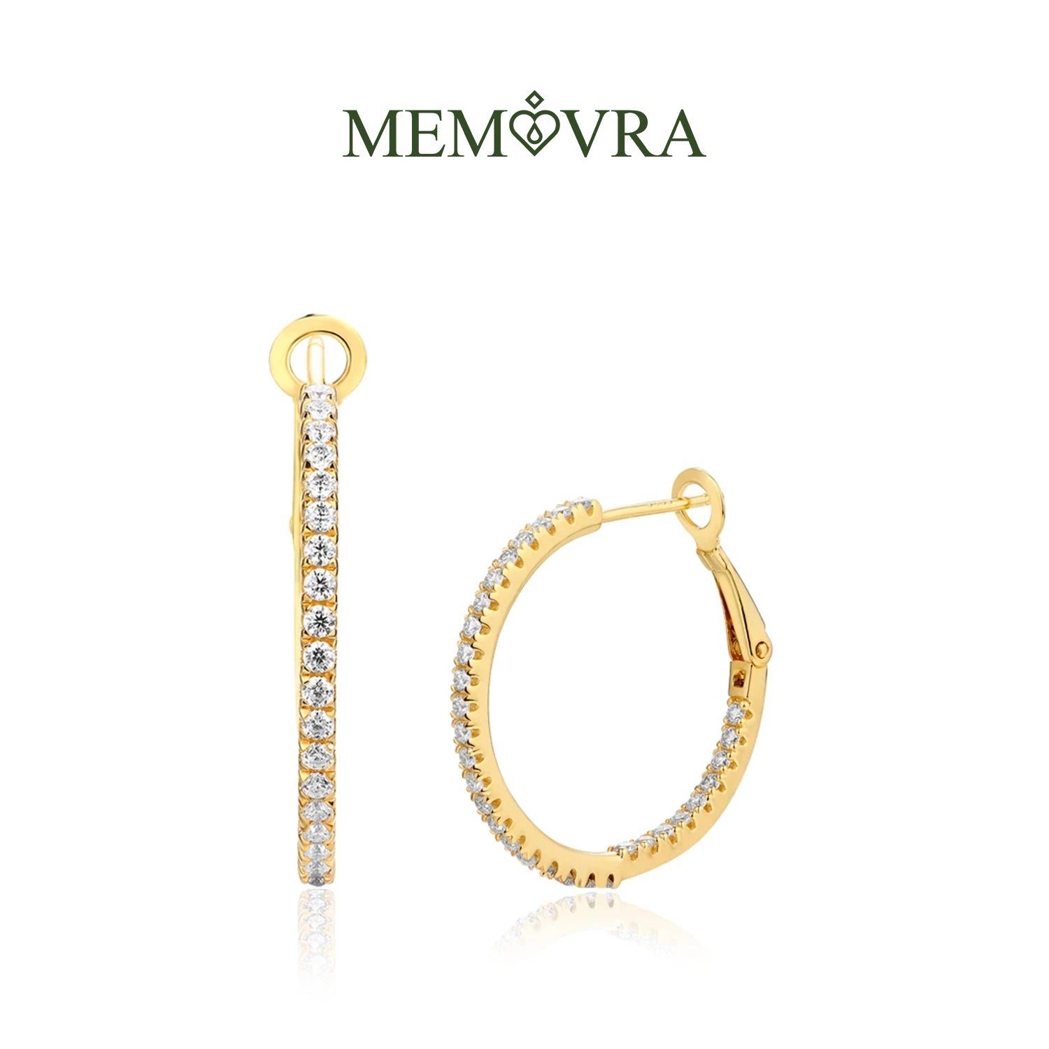 Golden Halo Moissanite Hoop Earrings